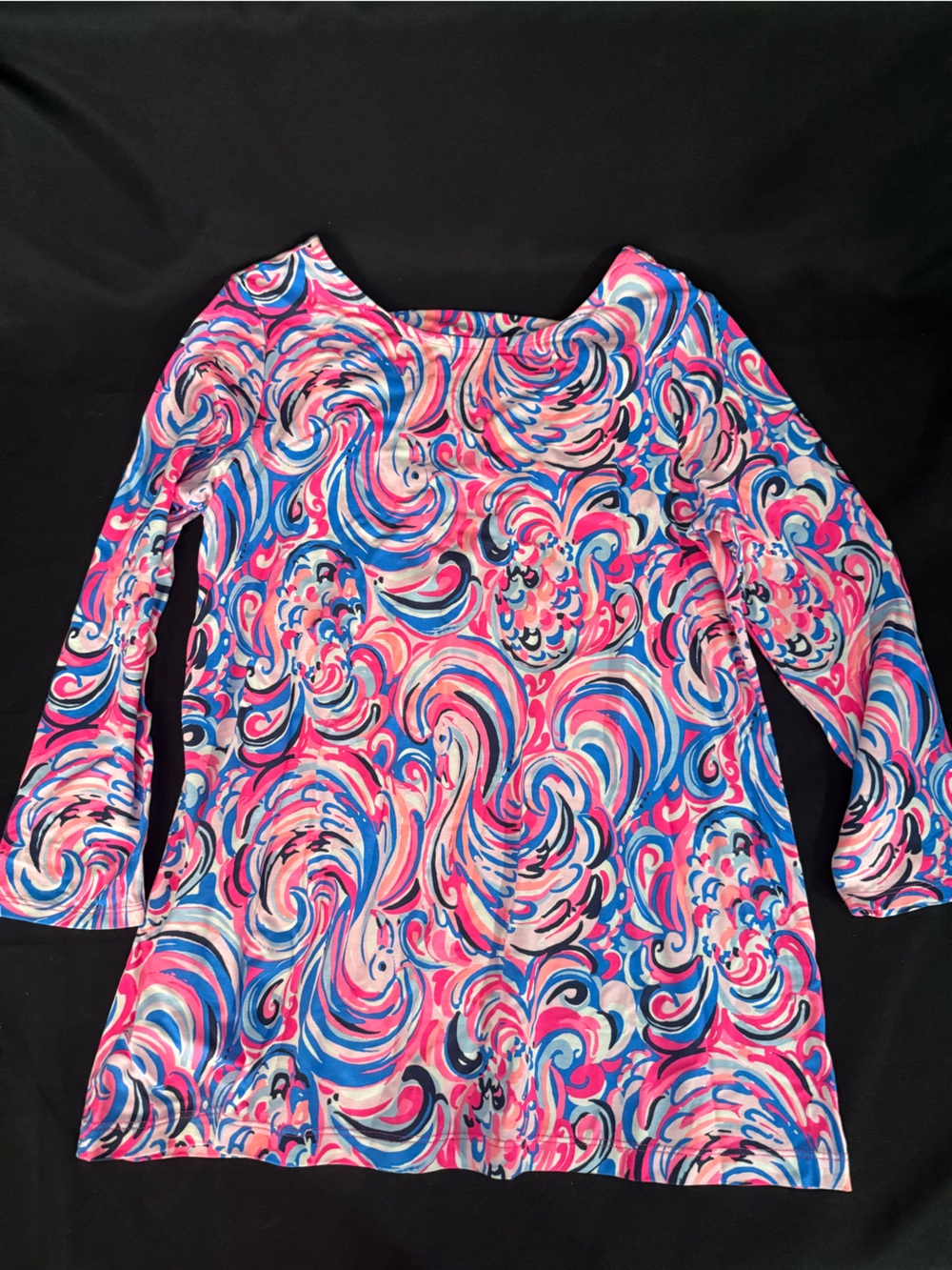 Lilly Pulitzer Pink & Blue Swirl Long Sleeve Top